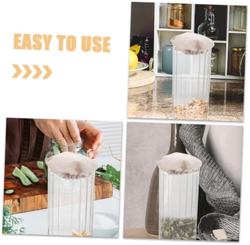 2-Piece Beige Cloth Airtight Jar Lids
