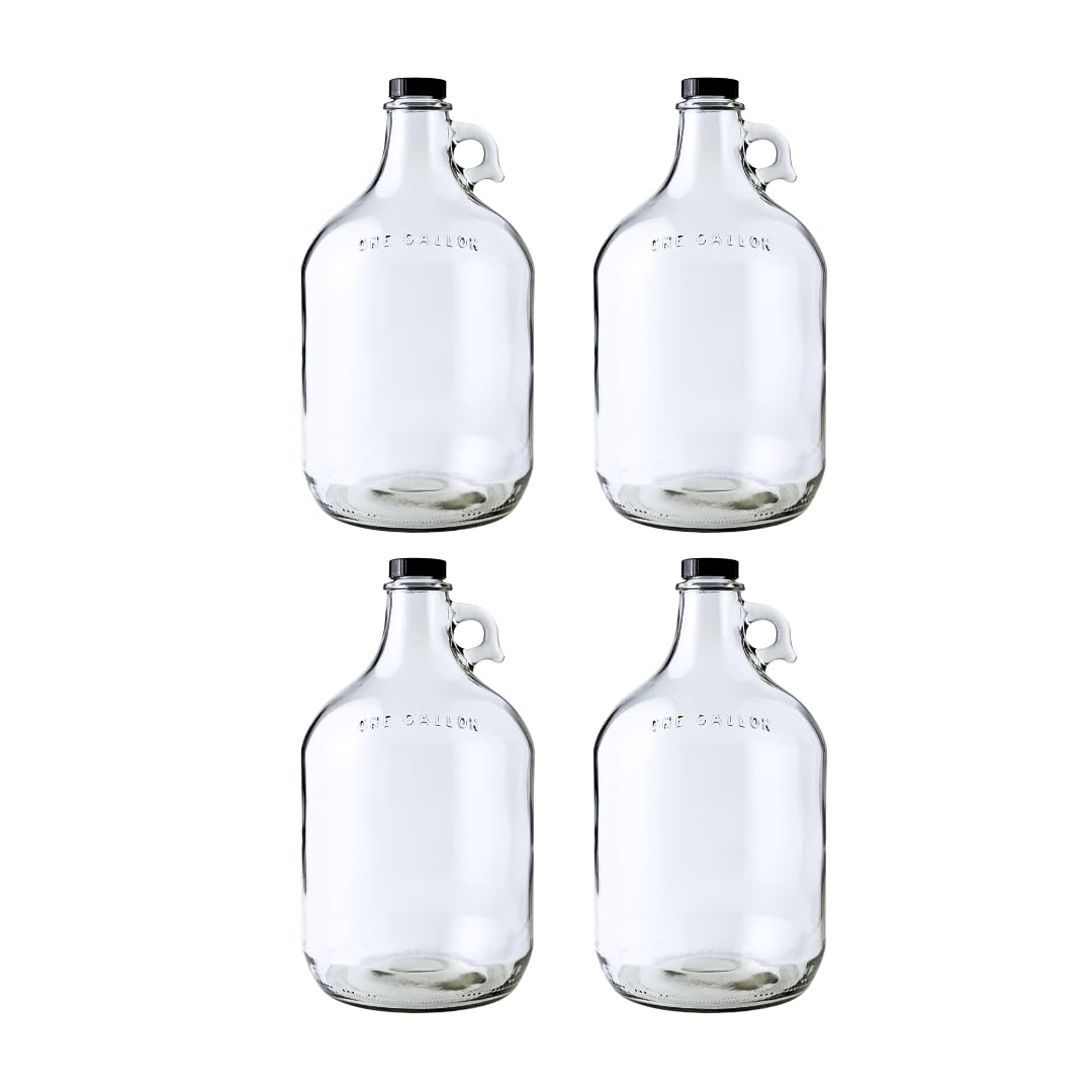 FastRack 4-Pack 128oz Glass Jugs Reusable Durable Design