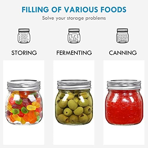 Yeboda 9-Pack Wide Mouth Mason Jars with Airtight Lids