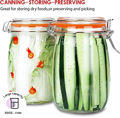 Anwoi Wide-Mouth Mason Jars 4-Pack 32 oz