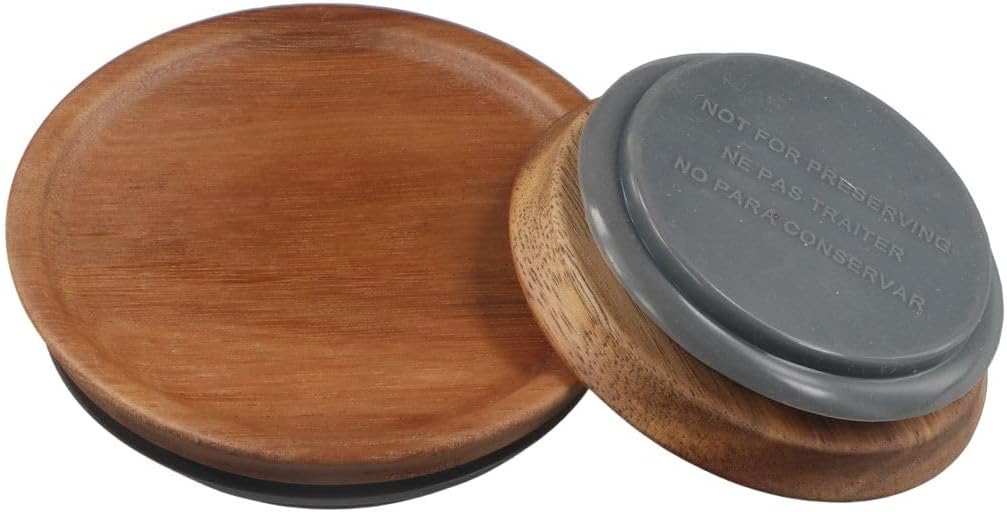 Leadigol 2-Pack Wood Lids for Mason Jars