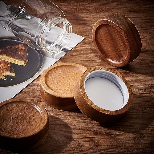 BENECREAT 4PCS Wooden Mason Jar Lids 25 Inch