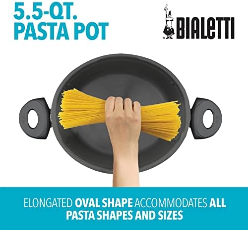 Bialetti 55 Quart Pasta Pot with Strainer Lid - Red