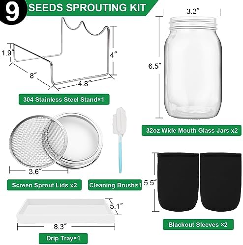 High-Quality Sprouting Jar Kit for Broccoli Alfalfa Mung Bean Seeds