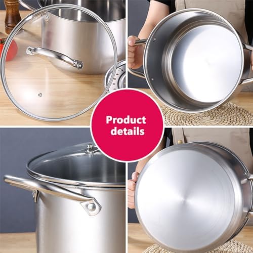 AIZYR Stainless Steel Multifunctional Soup Pot Durable Thick Bottom for Hotpot