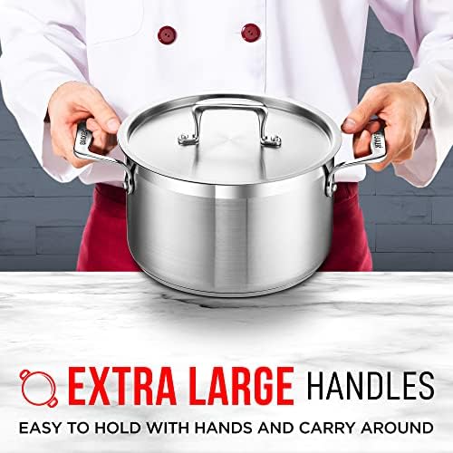 Bakken-Swiss 5 Quart Stockpot with Lid and Riveted Handles