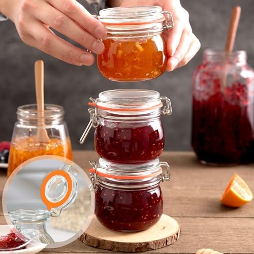 8-Piece Orange silicone Seals for Glass Jars Airtight Canning Gaskets