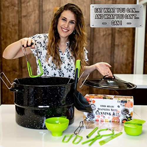 Easy Canning Kit - Stainless Steel Water Bath Canner with Rack Lid