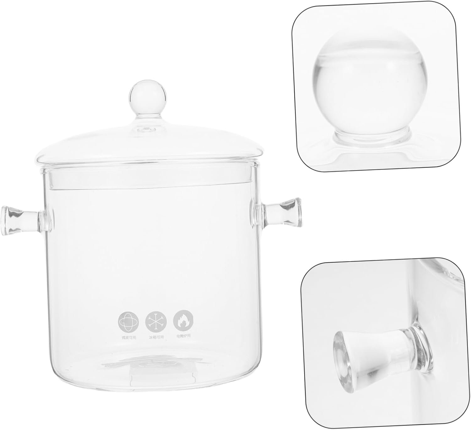 Dual-Handled Clear Glass Stock Pot