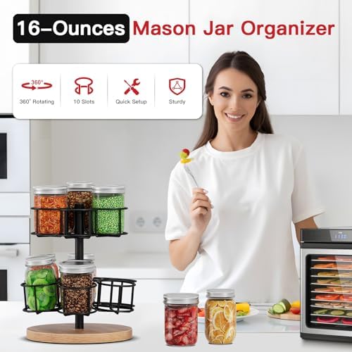 2-Tier Rotating Mason Jar Rack for 16oz Jars 1