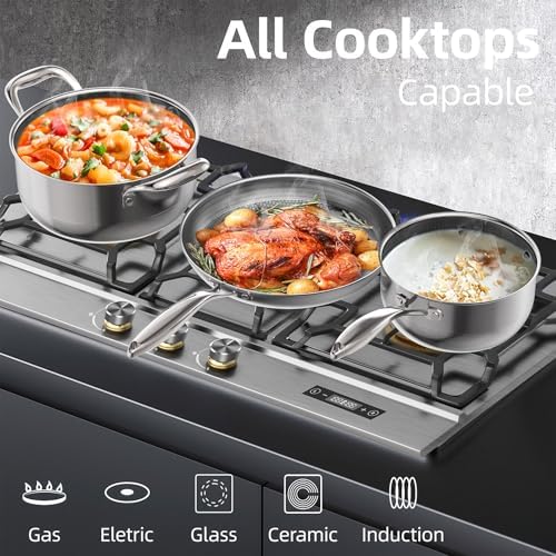 COOKER KING 3 Quart endure Stainless Steel Saucepan with Tempered Glass Lid