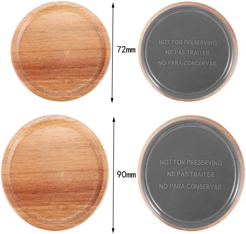 Leadigol 2-Pack Wood Lids for Mason Jars