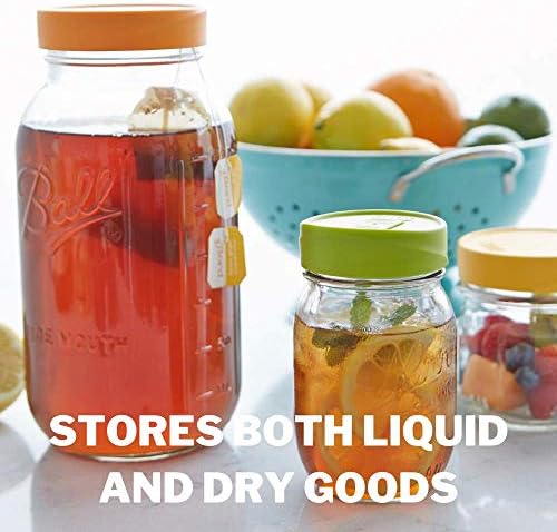 Mason Jar Storage Lid Wide Mouth Red