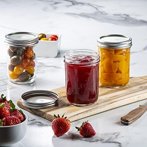 6-Piece Glass Mason Jar 16 Oz 1 Pint Canning Capacity