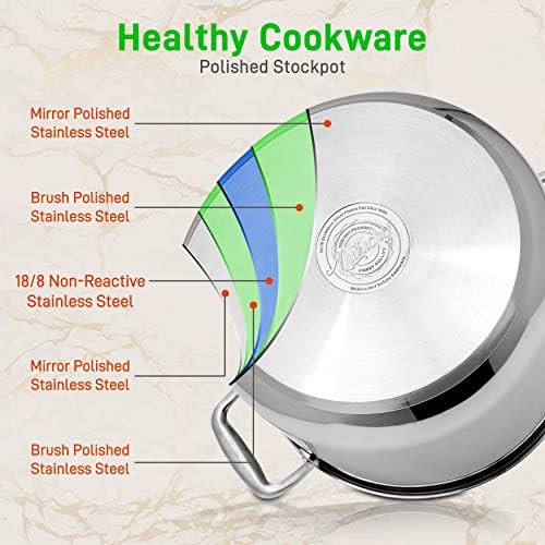 Stainless Steel 8-Quart Stock Pot with See-Through Lid