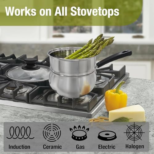 Stainless Steel 15 qt Saucepan with Steamer