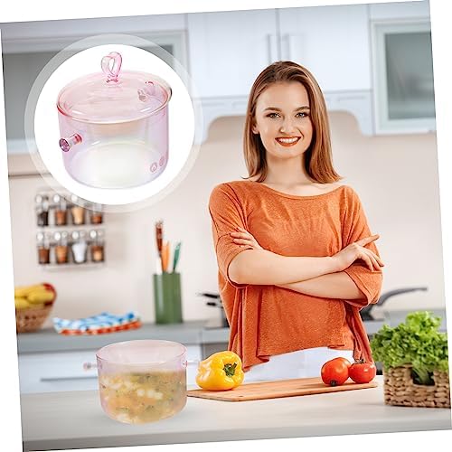 Versatile 1600ml Glass Pot with Double Handles for Noodles Soup