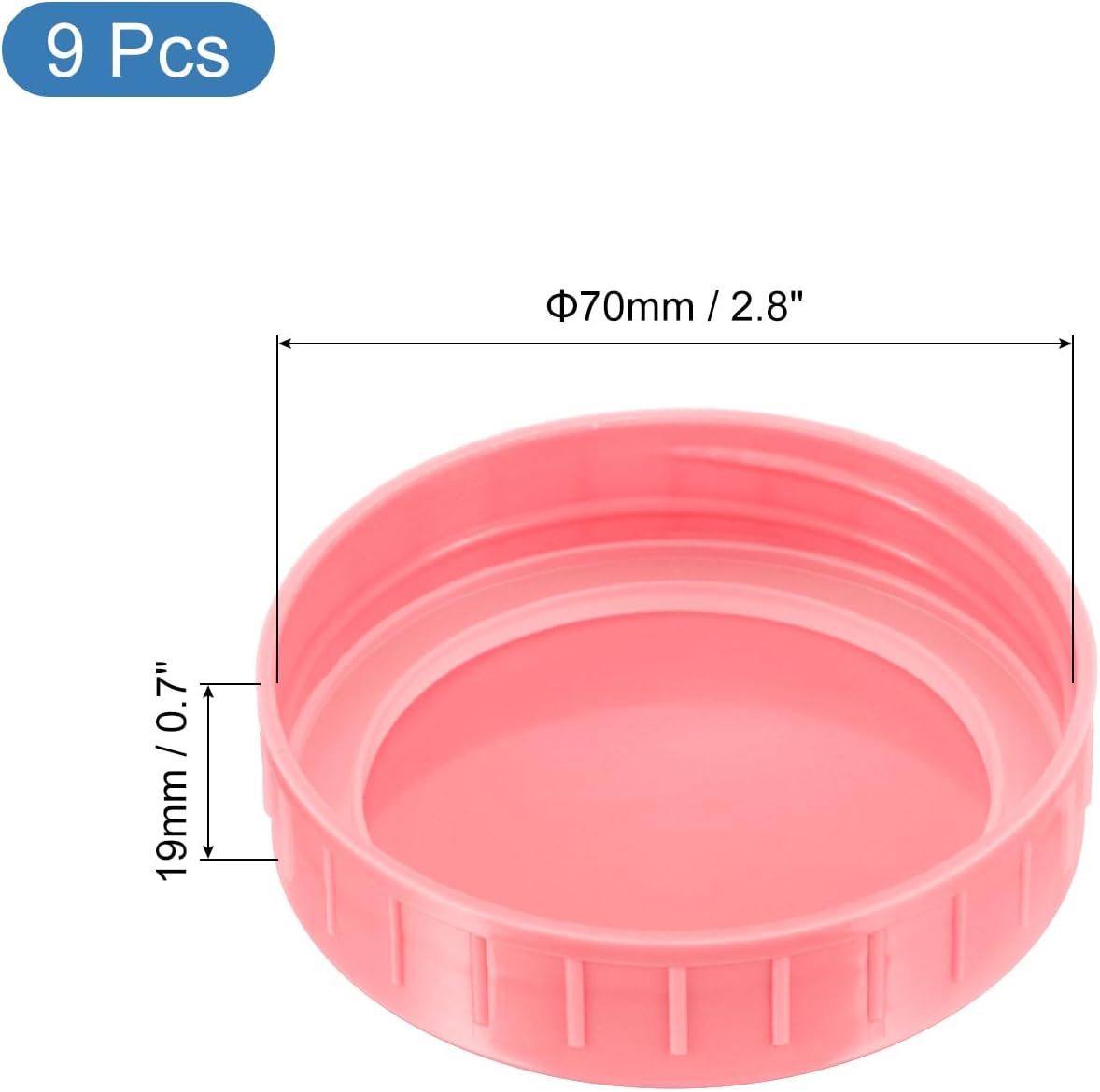 U XCEL 70MM REGULAR MOUTH PLASTIC MASON JAR LIDS 9PCS WITH SEALING RINGS