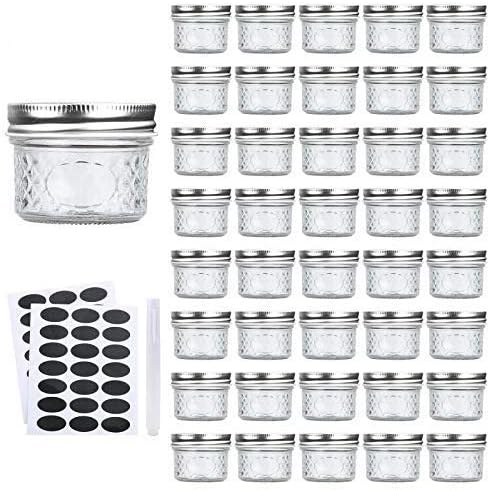 Accguan 40-Piece Mason Jars Silver Lids Durable Lab Certified