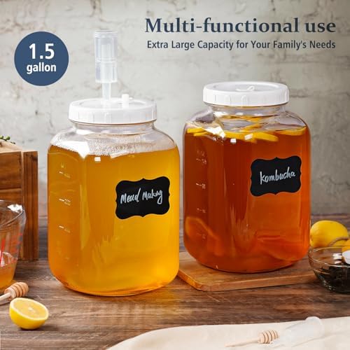 15 Gallon Fermentation Jars with 2 Airtight Lids