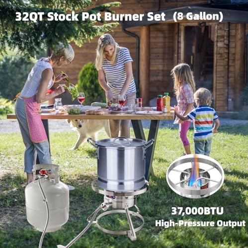 Portable Stockpot with Steamer for Outdoor Cooking