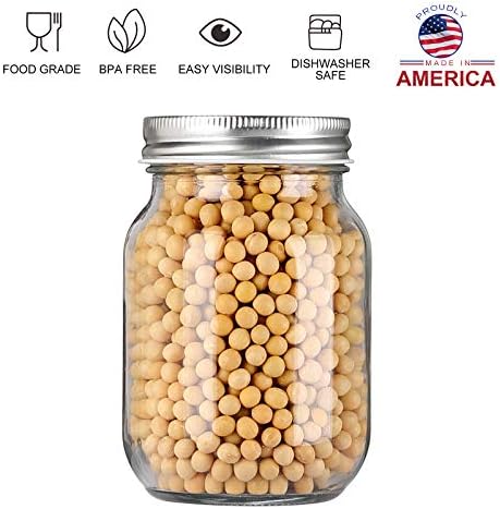 8-Piece Yingerhuang Glass Mason Jars with Silver Lids