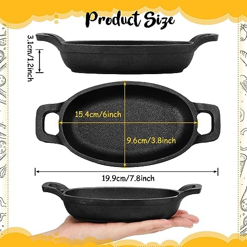 6-Piece Cast Iron Skillet Set for Baking Roasting and Grilling