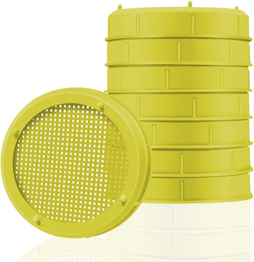 Picowe Plastic Sprouting Lids 8 Pack Yellow 86mm