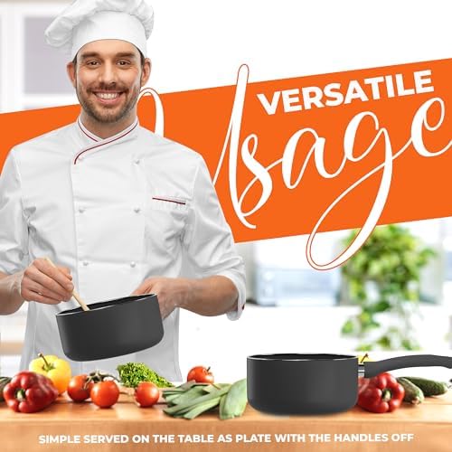 Utopia Kitchen 2 Quart Nonstick Saucepan with Glass Lid