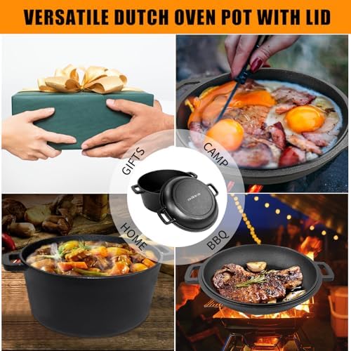 Durable 2-in-1 Dutch Oven Set for Camping Cooking