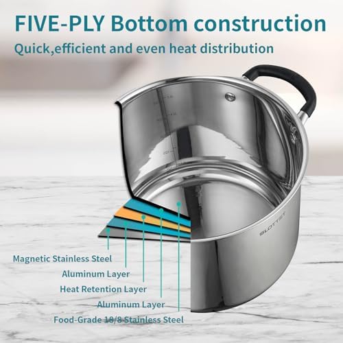 6 Quart Stainless Steel Stock Pot with Steamer and Glass Lid 1