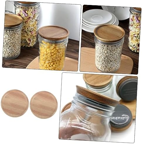 2-Piece Set Sealed Wooden lids Mason Jars Preserve Food