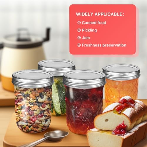 8 oz Mason Jars6-Pack Perfect for Pickling Canning
