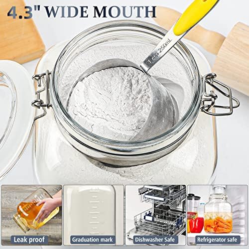 Folinstall 1 Gallon Square Jars with Lid
