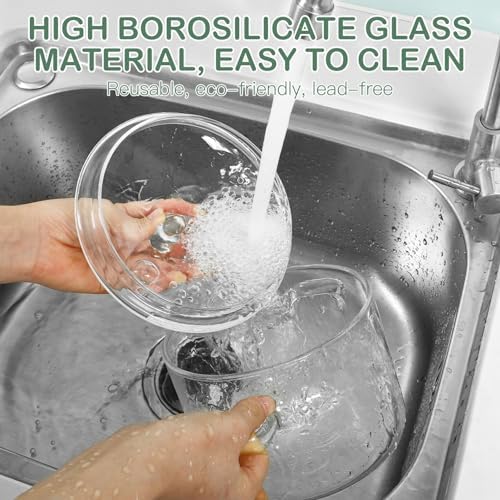 Hemoton 45Oz Glass Saucepan with Cover - Durable Safe for Stovetop