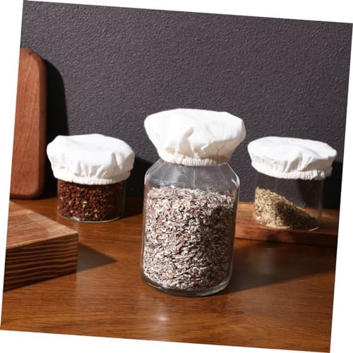 Canning Jar Covers protect freshness 8 Pcs Beige Cotton lids