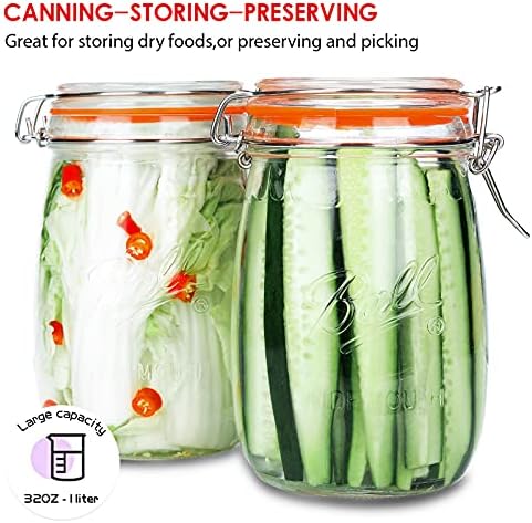 Wide Mouth 32OZ Glass Jars 4 Pack