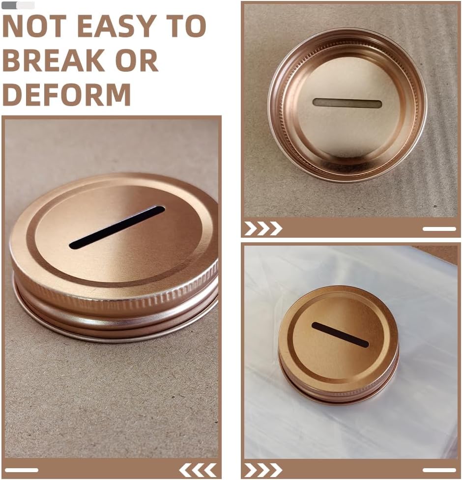 NUOBESTY Coin Slot Bank Lid 12pcs Mason Jar Canning Lid 1