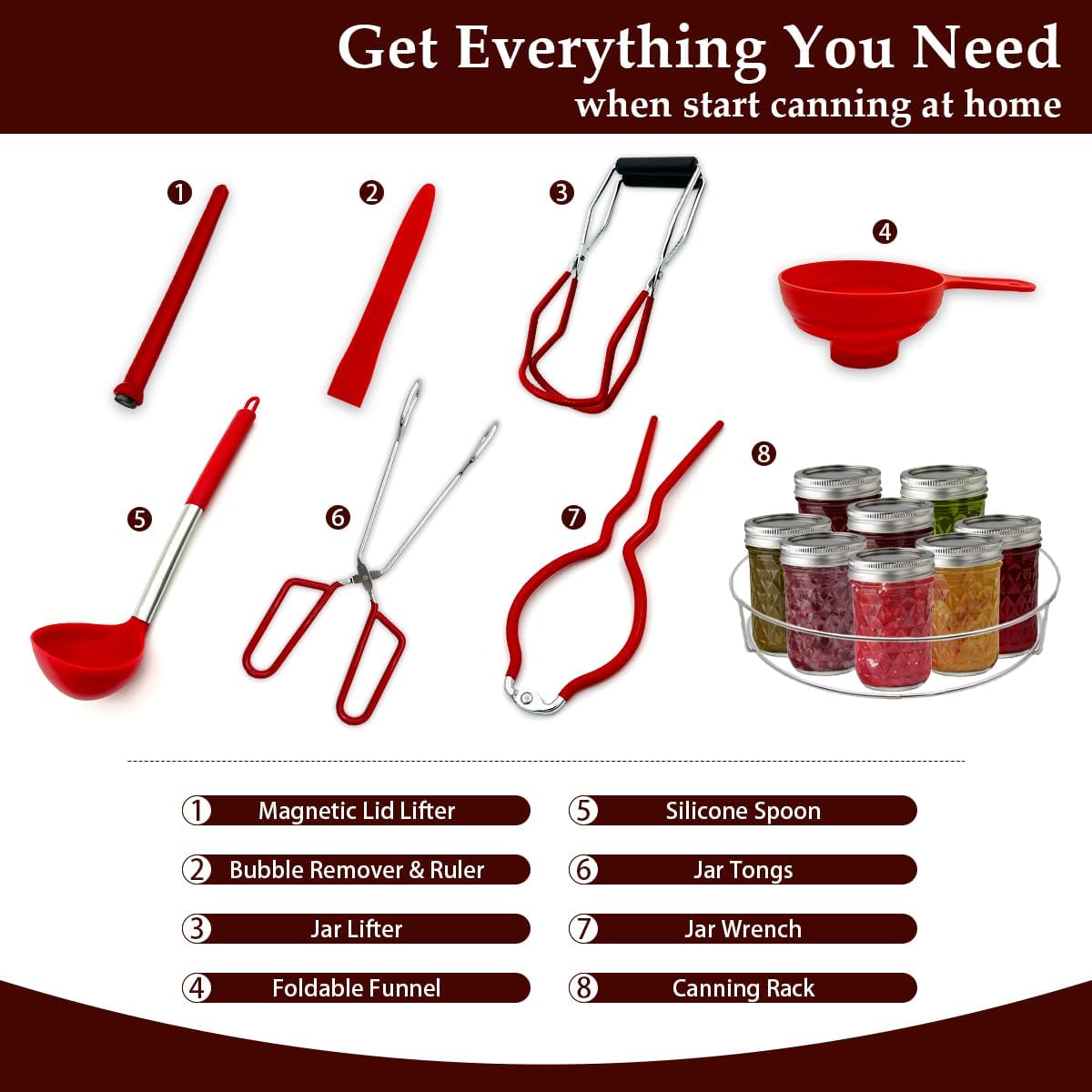 8-Piece Canning Starter Kit for Home Use