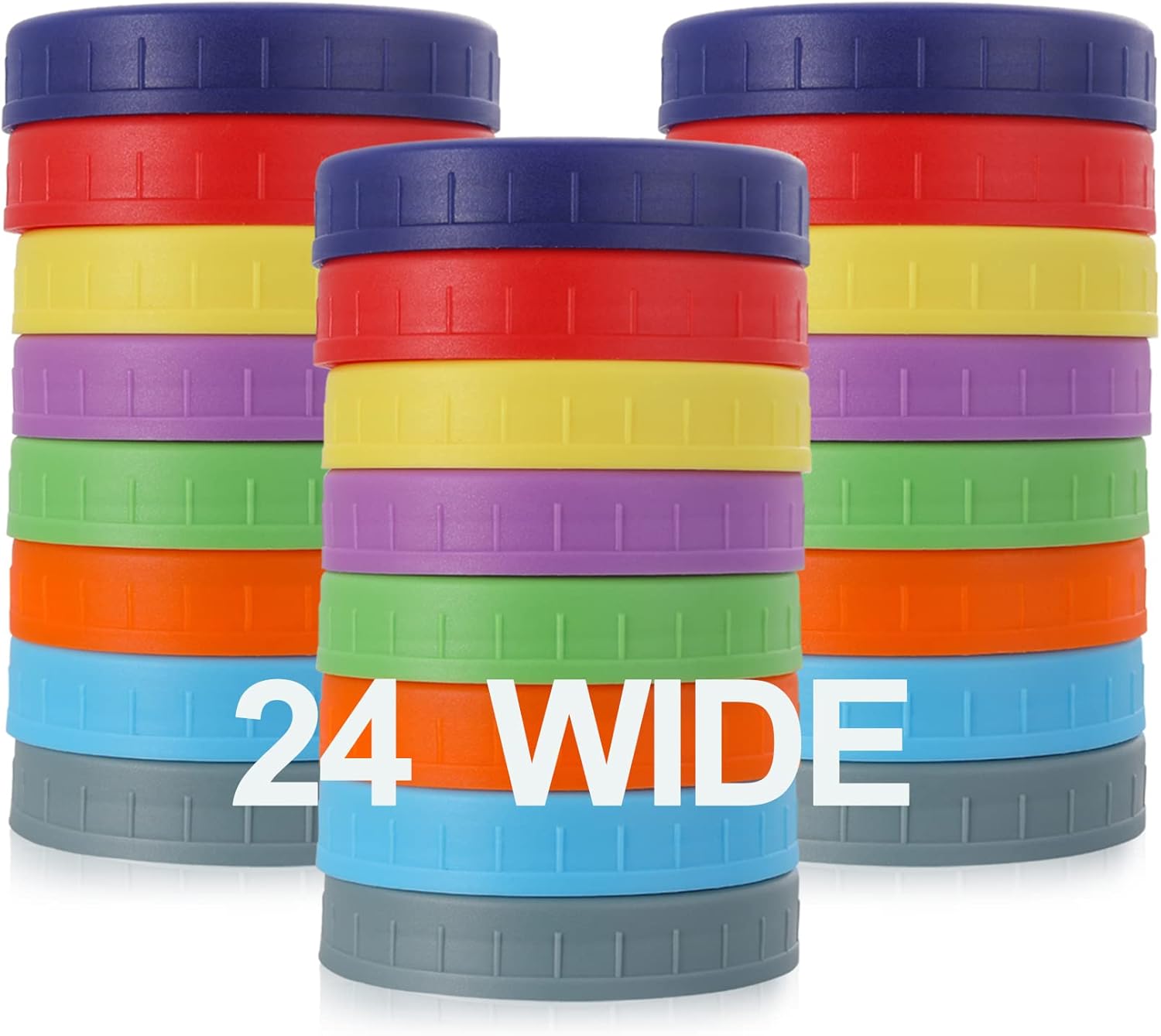 24-Pack Colorful Mason Jar Lids AOZITA