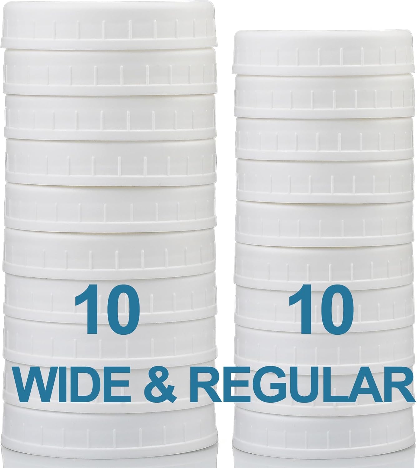 AOZITA 10 Wide 10 Regular Mouth Mason Jar Lids White
