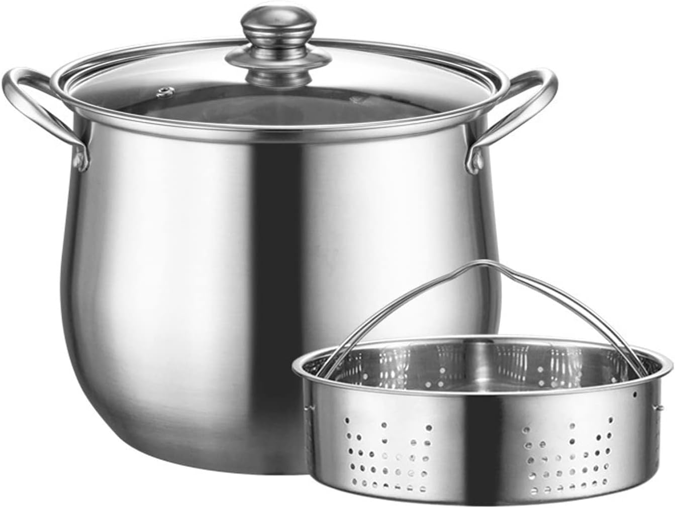 Stainless Steel Stockpot with Lid Nonstick for Soups Stews Pasta 22cm