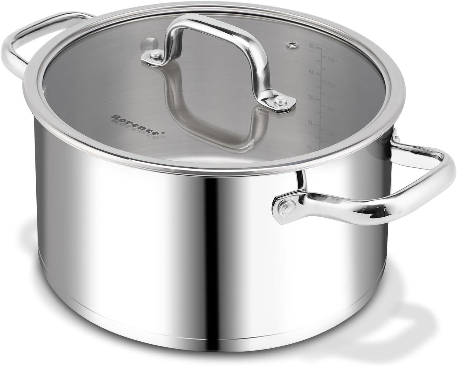 Rorence 6 QT Stockpot with Tempered Glass Lid