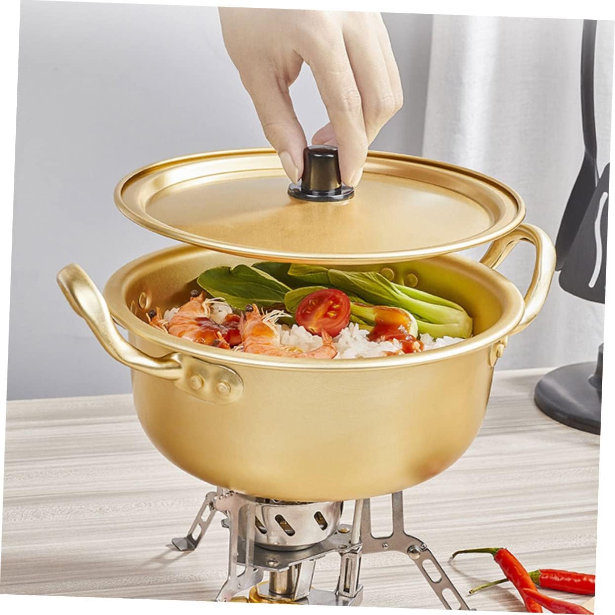 Aluminum Stock Pot Set with Binaural Handles
