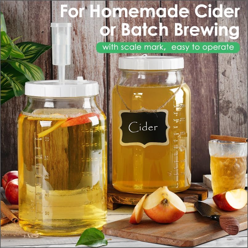 Qianfenie 2-Pack Fermentation Jars for Pickling Brewing Durable Airtight Glass