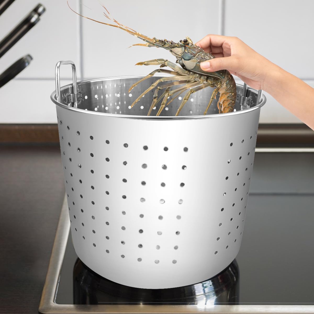 High-Quality Stainless Steel Stock Pot Steamer Basket