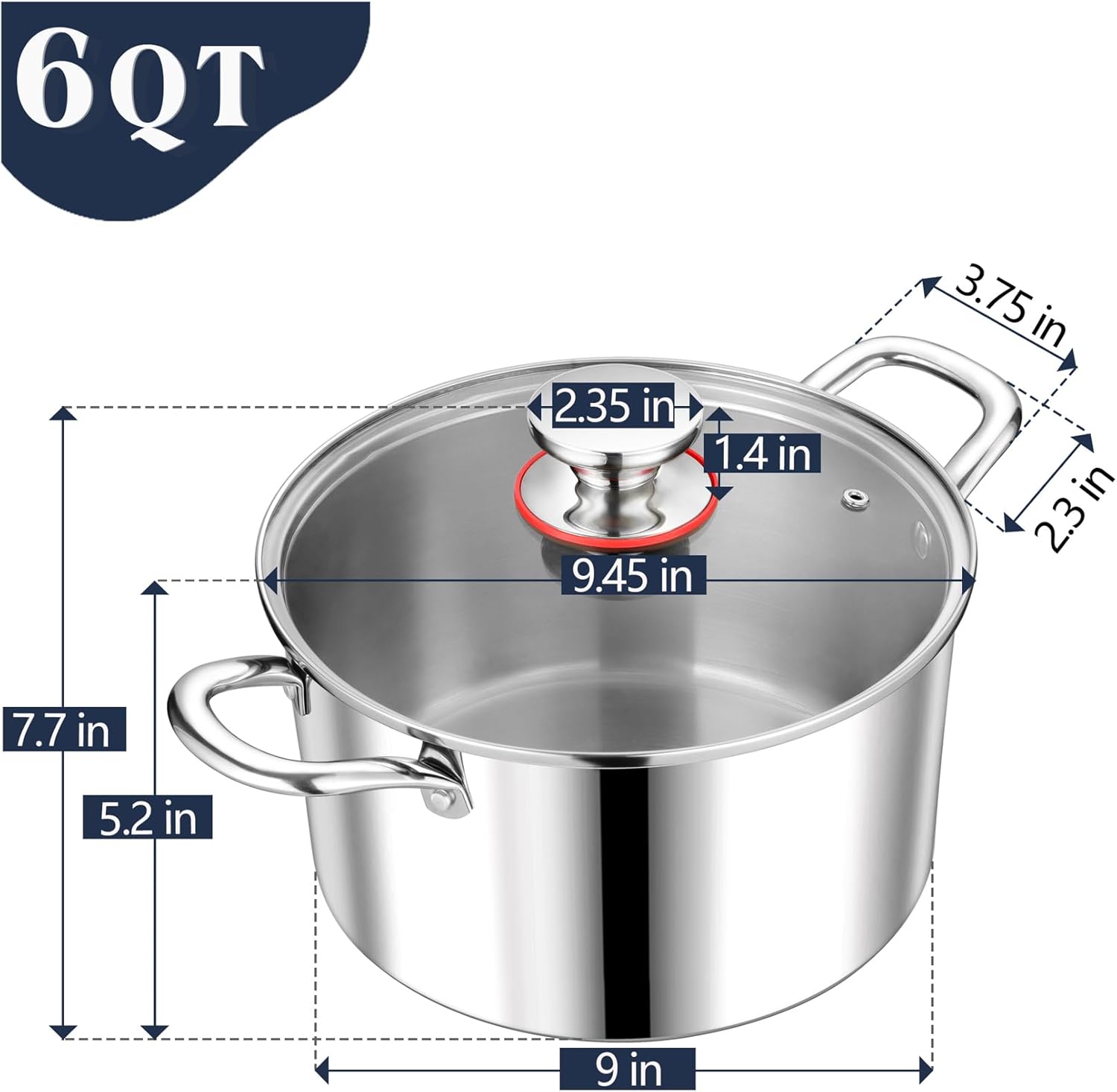 PP CHEF 6 Quart Stockpot with Lid 1