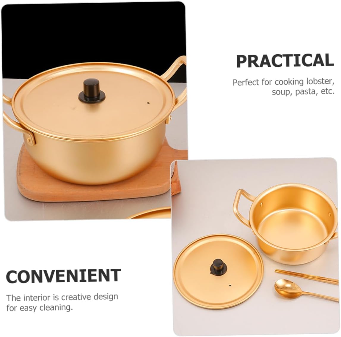 Camping Home Use Aluminum Stockpot for Instant Ramen Noodles