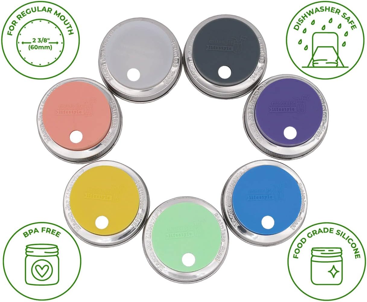 2-pack Ultra Violet Silicone Straw Tumbler Lids for Fermentation Serving