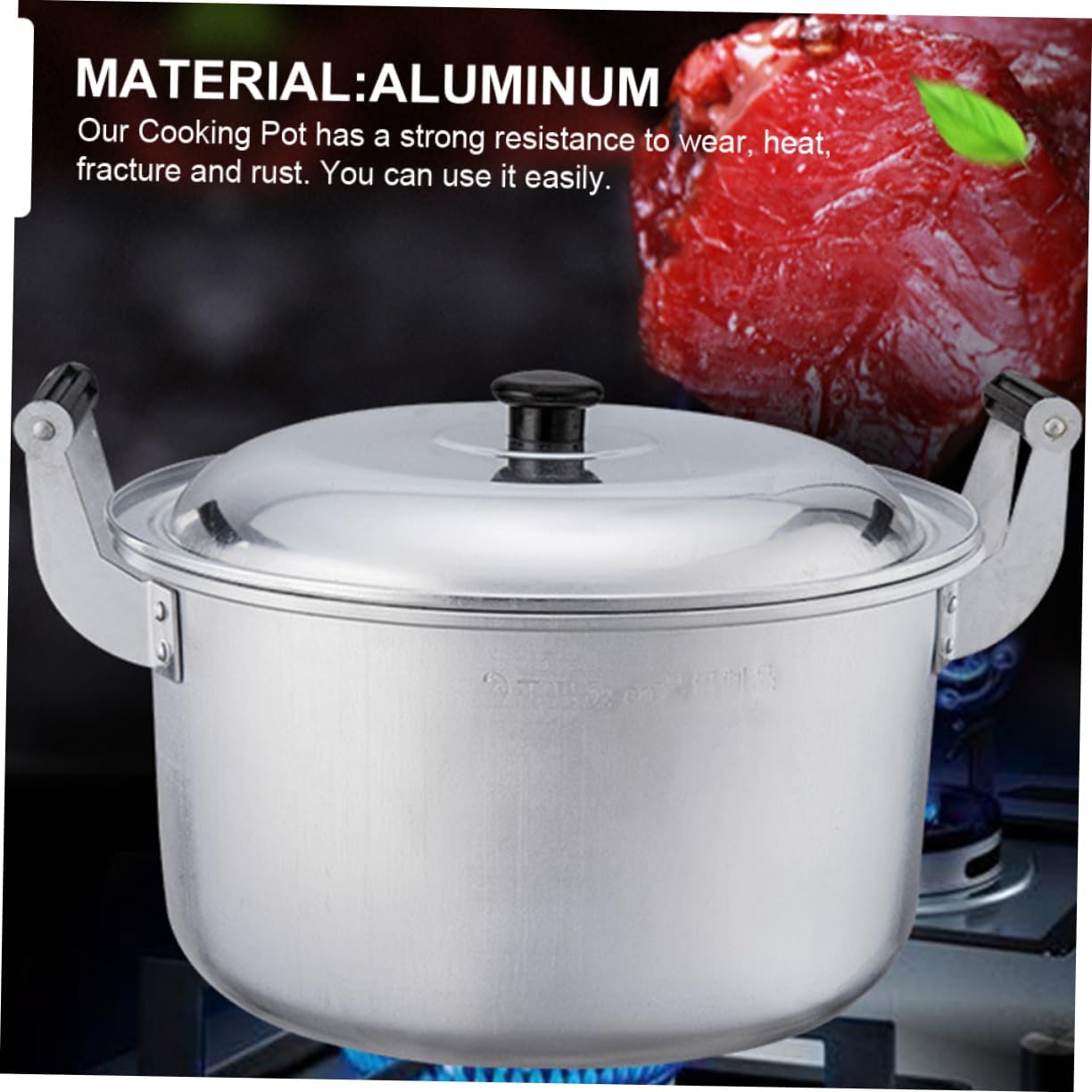 STOBAZA Aluminum Soup Pot - Multifunctional Cooking Pot for Kitchen Use - Safe Sturdy